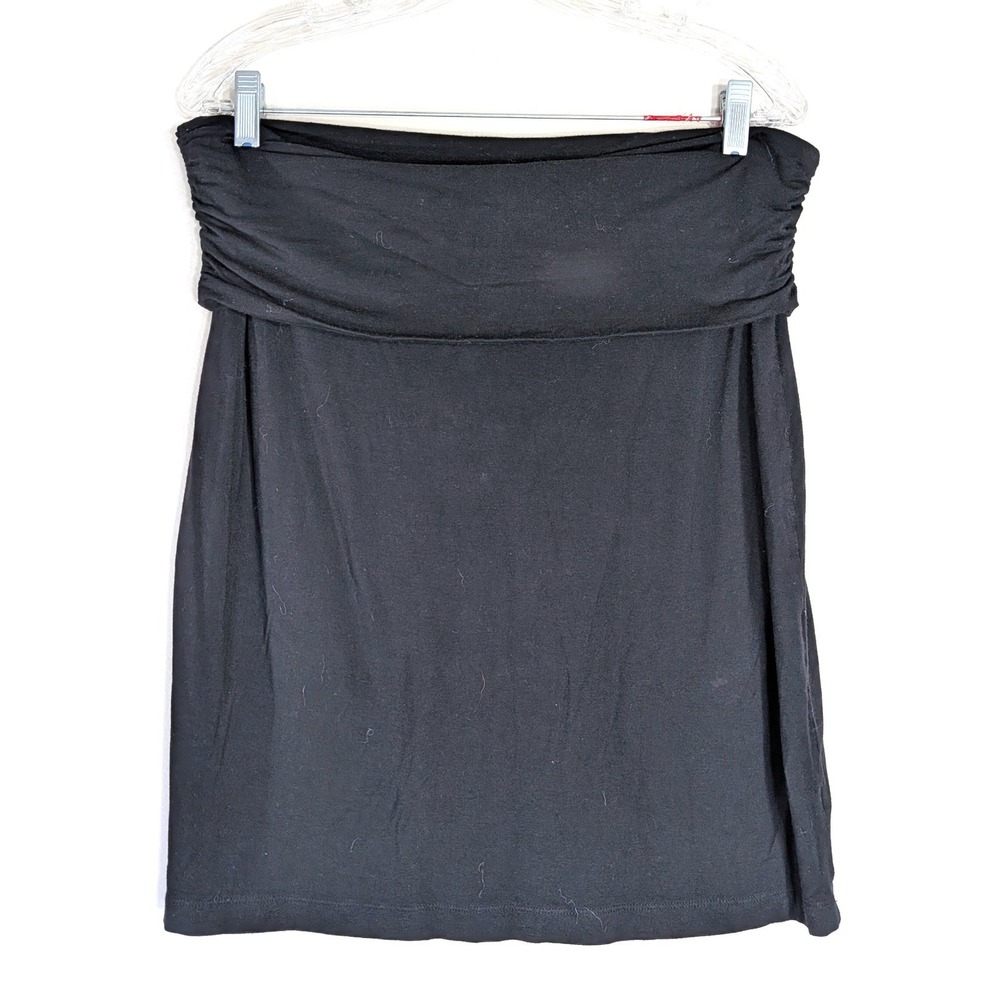 Gap Stretchy Tshirt Skirt; Foldover Waist, Ruched Sides, Stretch Knit